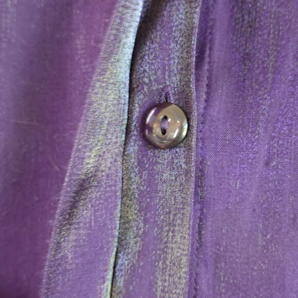 Working Classics Design & Co Button Down Shirt Iridescent Purple Size 24 - Picture 10 of 11